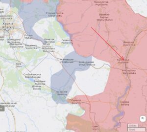 Peta kota Kupiansk di Ukraina
